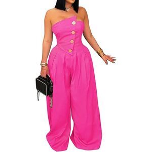 Strapless Wide Leg Jumpsuit, Size XL, 4K-147J001